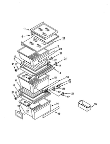 Refrigerator Shelf Diagram and Parts List for GD22DFXFT0  Whirlpool Refrigerator