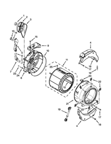 Tub And Basket Parts Diagram and Parts List for 11041932510  Kenmore Washer