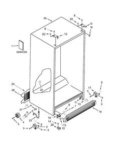 Cabinet Parts Diagram and Parts List for WRS325FNAE01  Whirlpool Refrigerator