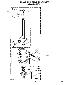 Brake And Drive Tube Diagram and Parts List for 6MAL5143VW1  Whirlpool Washer