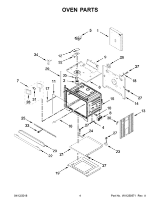 Oven Parts Diagram and Parts List for KOST100ESS03  Whirlpool Wall Oven