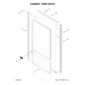 Cabinet Trim Parts Diagram and Parts List for KBBL306ESS06  KitchenAid Refrigerator