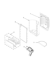Dispenser Front Parts Diagram and Parts List for WRF757SDEE00  Whirlpool Refrigerator