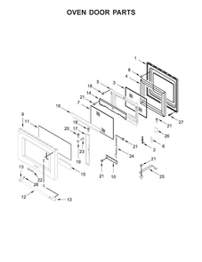 Oven Door Parts Diagram and Parts List for KDRS463VSS04  KitchenAid Range