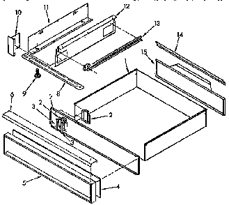 Utility Drawer And Rail Diagram and Parts List for KEDS207AL1  KitchenAid Range