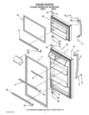 DOOR PARTS Diagram and Parts List for W8TXEGFYQ01  Whirlpool Refrigerator