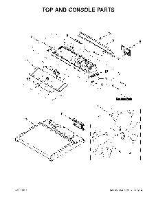 Top and console parts Diagram and Parts List for 11068133414  Kenmore Dryer