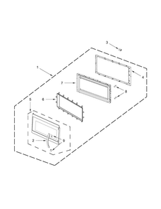 Door Parts Diagram and Parts List for KMHS120EBL2  KitchenAid Microwave