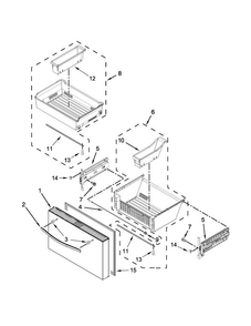 Freezer Door Parts Diagram and Parts List for WRV976FDEM01  Whirlpool Refrigerator