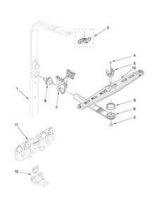 Upper Wash And Rinse Parts Diagram and Parts List for KUDS30IVSS1  KitchenAid Dishwasher