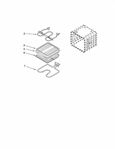Internal Oven Diagram and Parts List for IBS330PRS00  Whirlpool Wall Oven