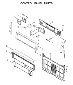Control Panel Parts Diagram and Parts List for WFG515S0JW1  Whirlpool Range