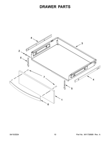 Drawer Parts Diagram and Parts List for WFE775H0HB5  Whirlpool Range