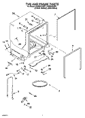 TUB AND FRAME PARTS Diagram and Parts List for KUDS01DJSP1  KitchenAid Dishwasher