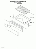 DRAWER & BROILER PARTS, OPTIONAL PARTS Diagram and Parts List for YIES366RS4  Whirlpool Range