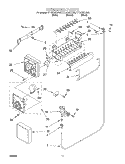 ICE MAKER, OPTIONAL Diagram and Parts List for ET18CMXJW00  Whirlpool Refrigerator