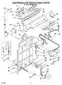 CONTROLS AND REAR PANEL PARTS Diagram and Parts List for 7MLSR8544JT5  Whirlpool Washer