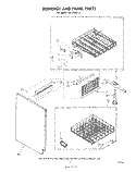 DISHRACK AND PANEL Diagram and Parts List for SHU75042  Whirlpool Dishwasher