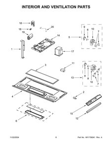 04 - Interior And Ventilation Parts Diagram and Parts List for WMH32519HB10  Whirlpool Microwave