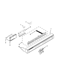 Control Panel And Latch Parts Diagram and Parts List for WDF750SAYW3  Whirlpool Dishwasher