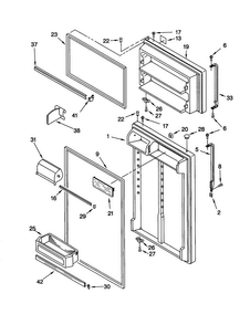 Door Diagram and Parts List for ET21MMXJT01  Whirlpool Refrigerator