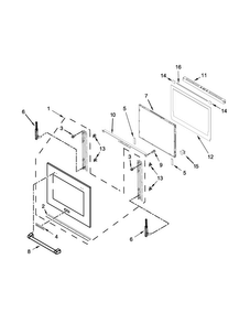 Lower Oven Door Parts Diagram and Parts List for KEBS209BSP01  KitchenAid Wall Oven
