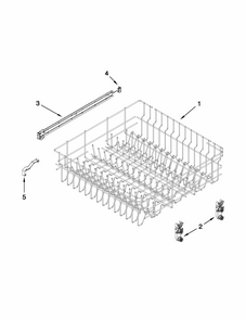 Upper Rack And Track Parts Diagram and Parts List for 66513272K112  Kenmore Dishwasher