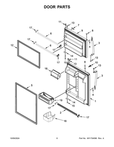 04 - Door Parts Diagram and Parts List for WRT511SZDM04  Whirlpool Refrigerator