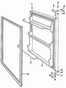 Door Diagram and Parts List for 6FRF  Whirlpool Refrigerator