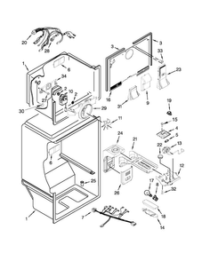 Liner Parts Diagram and Parts List for 10662154111  Kenmore Refrigerator