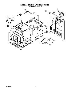 Single Oven Cabinet Diagram and Parts List for KEBS177SBL1  KitchenAid Wall Oven