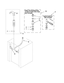 Water System Parts Diagram and Parts List for 11088732799  Kenmore Washer Dryer Combo