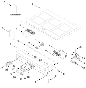 Part Location Diagram of W11682907 Whirlpool Bezel, Cooktop (Brass)