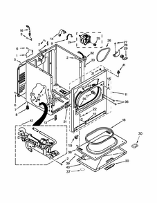 Cabinet Parts Diagram and Parts List for 11072102311  Kenmore Dryer