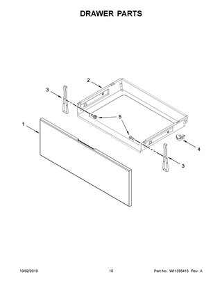 Drawer Parts Diagram and Parts List for YWFC310S0ES4  Whirlpool Range