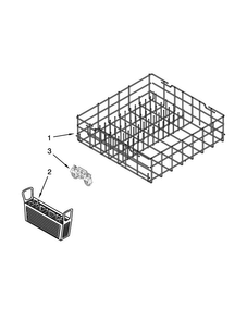 Lower Rack Parts Diagram and Parts List for DU1015XTXT2  Whirlpool Dishwasher