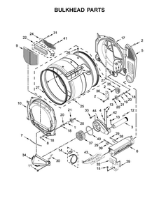 Bulkhead Parts Diagram and Parts List for 11081942710  Kenmore Dryer
