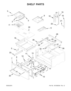 Part Location Diagram of W10818645 Whirlpool DIVIDER