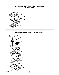 Electric Coil Module/grill Module Diagram and Parts List for N9357*2  Roper Range