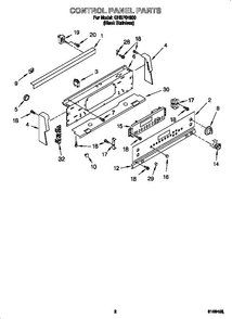 Control Panel Diagram and Parts List for GHSP84900  Whirlpool Range