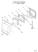 OVEN DOOR Diagram and Parts List for KEBI276DBL8  KitchenAid Wall Oven