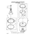 AGITATOR, BASKET AND TUB Diagram and Parts List for LA4800XTF1  Whirlpool Washer