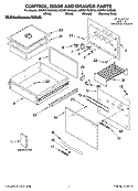 CONTROL, DOOR AND DRAWER PARTS Diagram and Parts List for KEWD175HBL05  KitchenAid Warming Drawer