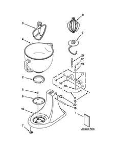 Base And Pedestal Unit Diagram and Parts List for 5KSM156AAZ0  KitchenAid Mixer