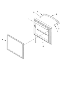 Freezer Door Parts Diagram and Parts List for KBFS25ETBL11  KitchenAid Refrigerator