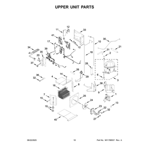 Upper Unit Parts Diagram and Parts List for KBBL306ESS06  KitchenAid Refrigerator