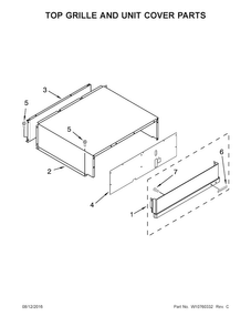 Top Grille And Unit Cover Parts Diagram and Parts List for KBFN502ESS00  KitchenAid Refrigerator