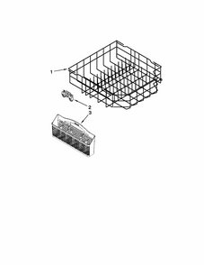 Lower Rack Parts Diagram and Parts List for 66515039K112  Kenmore Dishwasher