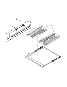 Third Level Rack And Track Parts Diagram and Parts List for KDTE204DSS0  KitchenAid Dishwasher
