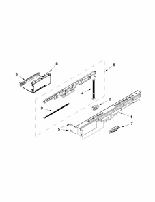 Control Panel And Latch Parts Diagram and Parts List for 66512723K310  Kenmore Dishwasher